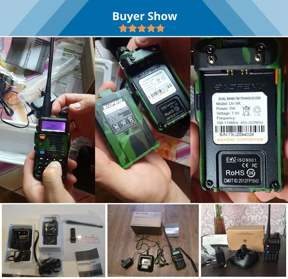 Baofeng UV-5R портативная рация Двухдиапазонная UV5R портативная CB радиостанция портативная UV 5R UHF VHF двухсторонняя рация для охотничьей радиостанции