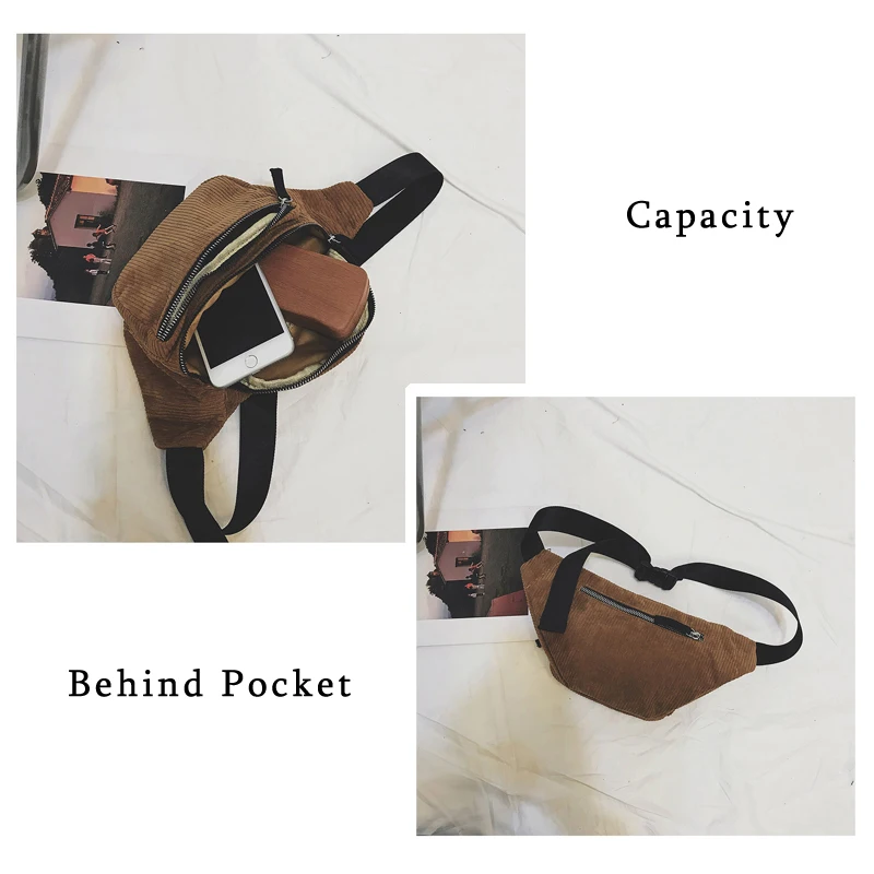 Женская и Мужская поясная сумка вельветовые нагрудные сумки уличные спортивные