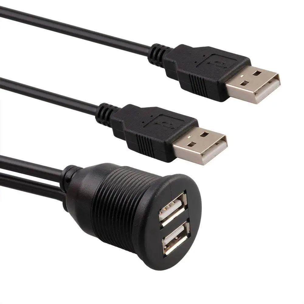 Кабель удлинитель автомобильный с 2 USB портами 0 и монтажной панелью|Компьютерные кабели разъемы| |
