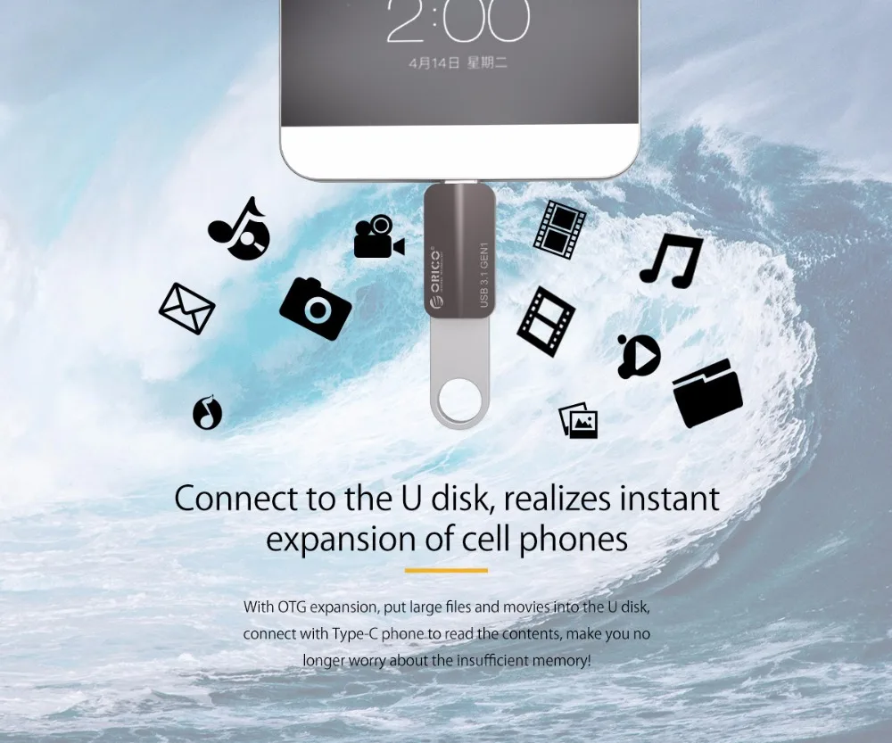 Портативный конвертер ORICO CTA2 OTG адаптер для передачи данных с Type C на USB 3 0 и