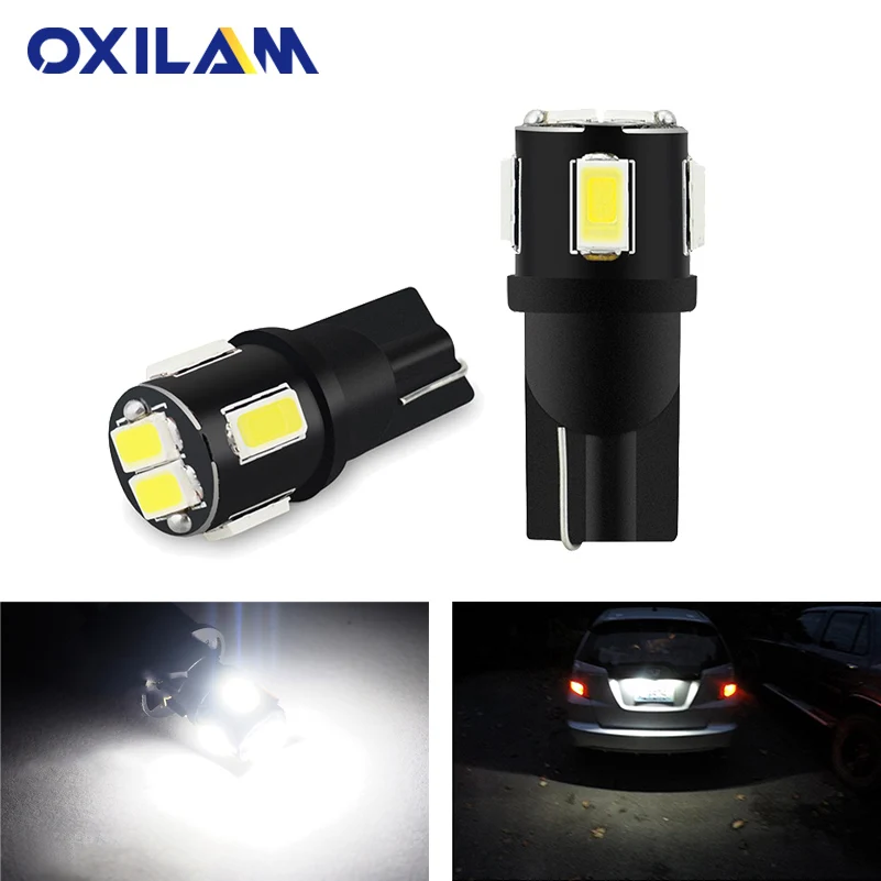 

OXILAM 100Pcs T10 LED 194 168 W5W 12V Car Lights Bulb White Auto Interior Lighting License Plate Reading Dome Trunk Lamp