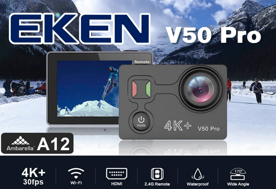 Оригинальная Спортивная Экшн-камера eken V50 Pro Ambarella A12 Wifi 4K 30FPS 12MP камера для мотоцикла Go 30M Водонепроницаемая Экстремальная Спортивная камера