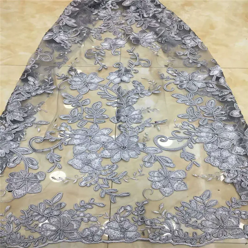 HFX Золотая африканская кружевная ткань нигерийская французская Кружевная Сетка