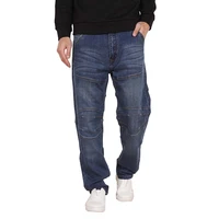 patchwork casual cotton trousers men fashion jeans straight loose baggy harem denim pants 4 season edition blue plus size 28 48
