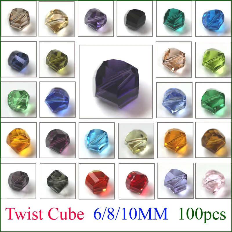 

Twisted Faceted Austrian Crystal Beads 100pcs 6mm 8mm 10mm AAA Quality Glass Crystal Loose Beads Handmade Jewelry Making DIY