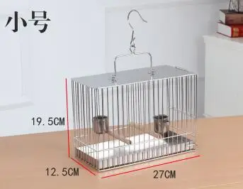 Квадратная клетка для птиц из нержавеющей стали с клетчатым попугаем, клетка для купания, чехол для переноски с птицей ZP7011150