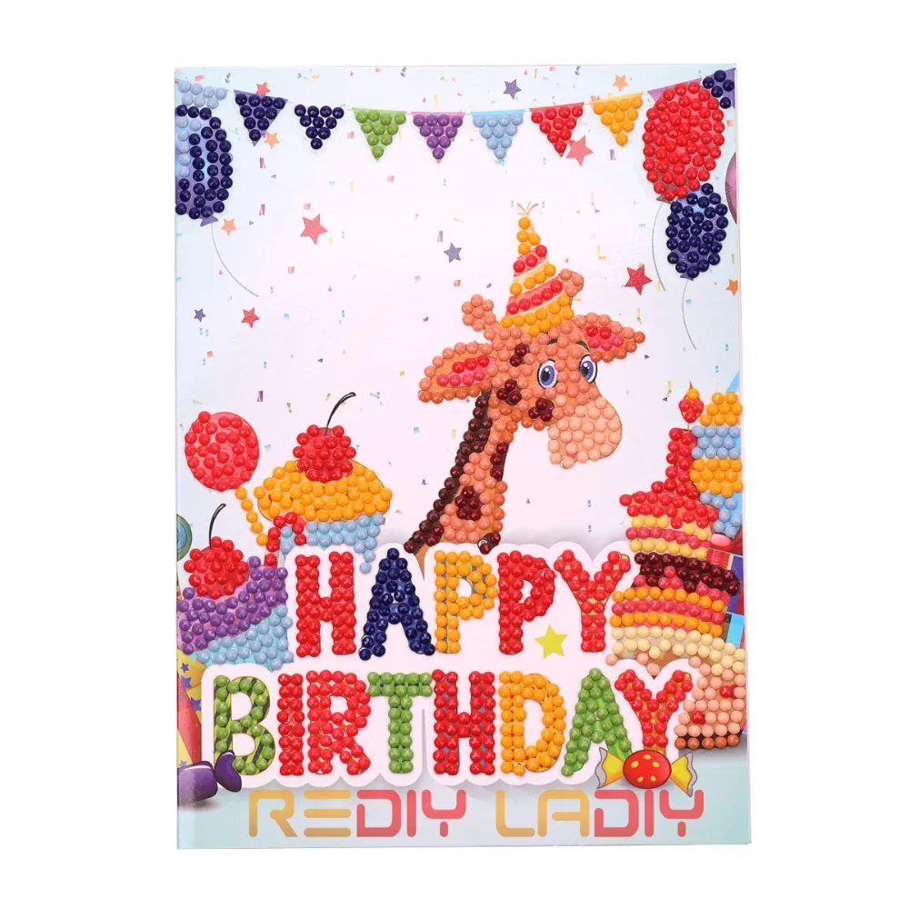 DIY Diamond Painting Greeting Post Card Cartoon Mosaic Crafts Happy Birthday Cards Embroidery Christmas Gift | Дом и сад