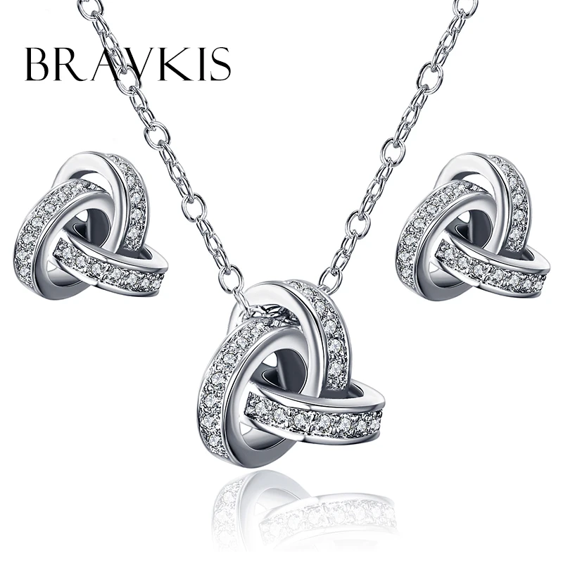 Комплект из колье и серёг с кристаллами | Украшения аксессуары