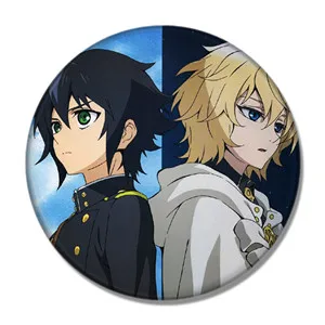 1 шт. 58 мм значок аниме Серафим конца Owari Shinoa Hyakuya Sangu Owari no Seraph Krul значки булавки брошь значок анимация