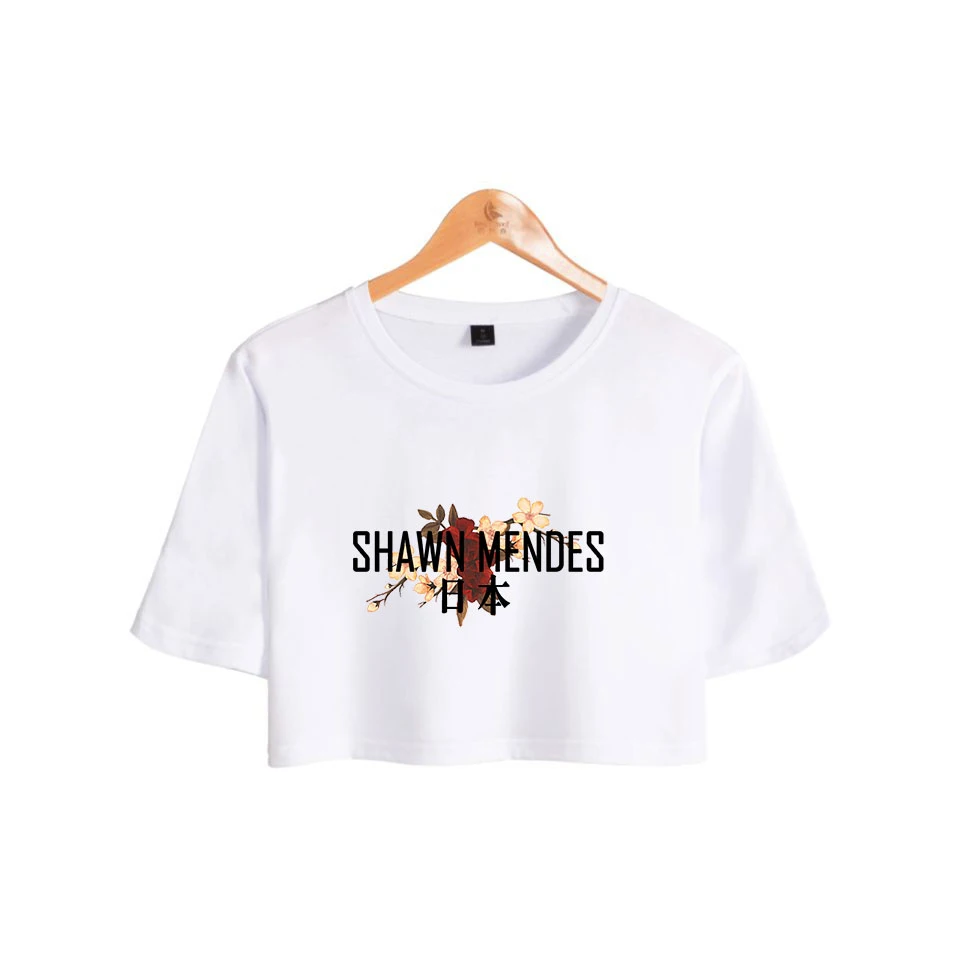 Кроп топы в стиле хип хоп с коротким рукавом футболка Shawn Mendes Harajuku женская и