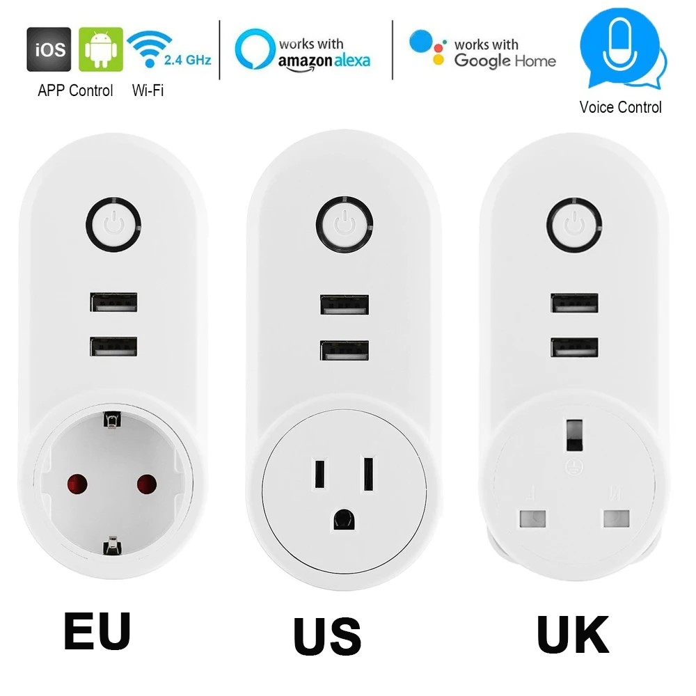 USB EU WiFi смарт 3 выхода защита от перенапряжения полоса питания приложение