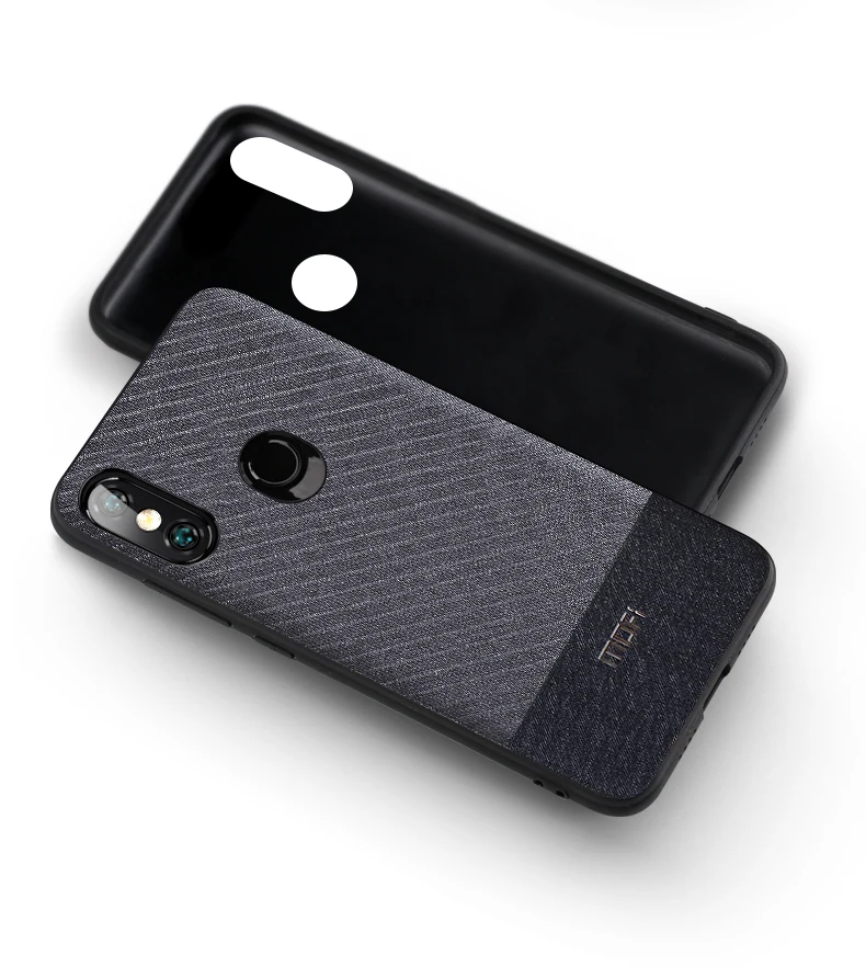 Для Xiaomi Redmi Note 6 Pro Чехол Mofi Redmi Note 6 Pro Чехол Ткань деловая ткань темно ручная работа джентльмен Redmi Note6 Pro Чехол