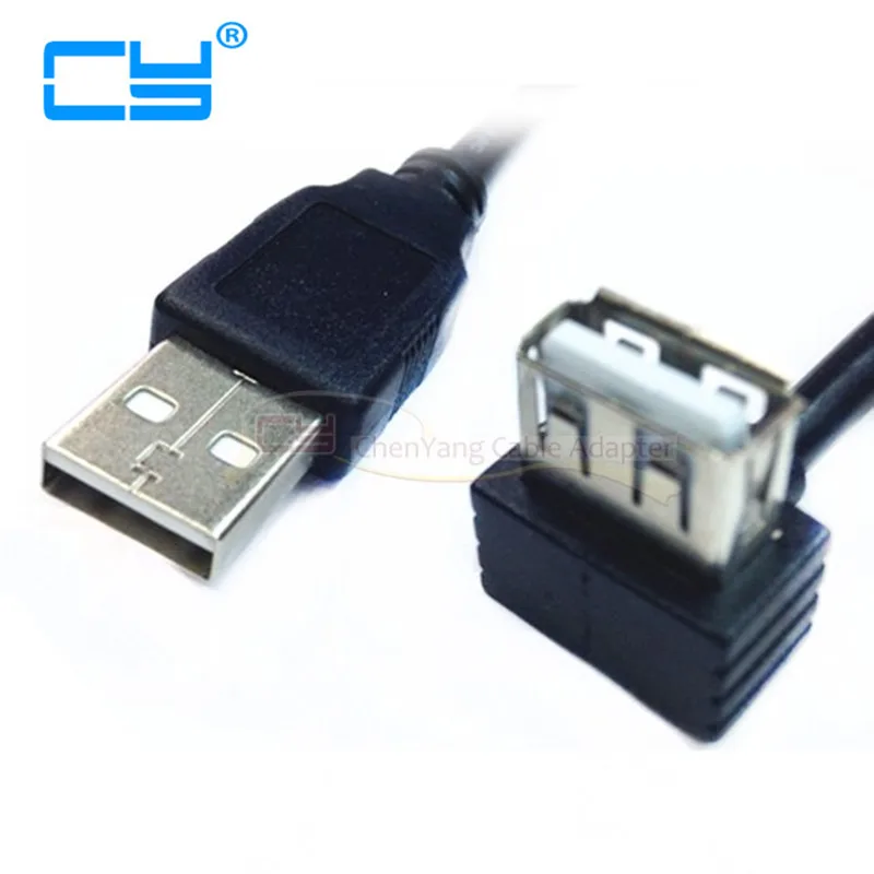 USB 2 0 Тип A штекер вверх прямоугольный 90 градусов Женский удлинитель 20 см |