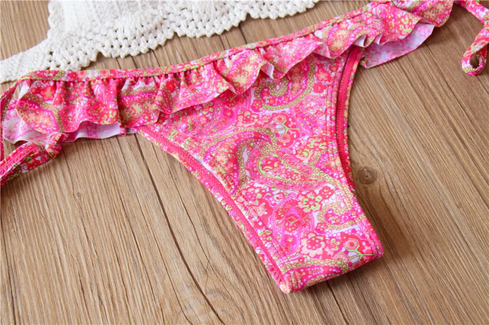 Крючком бикини Купальники для малышек 2017 женская обувь Топ вязать сексуальные