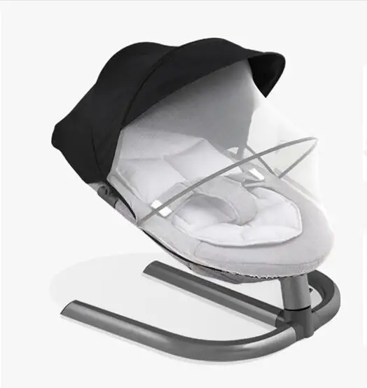 Grey chair and mat Детское кресло-качалка для новорожденных Bebek Salincak, алюминиевая детская корзина для сна, автоматическая Колыбель bebek salincak - Цвет: Grey chair and mat