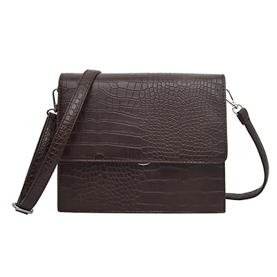 Bolsa Mujer, сумки для женщин, роскошные сумки, женские сумки, дизайнерские, крокодиловый узор, кожа, сумка через плечо, сумка-мессенджер - Цвет: Brown