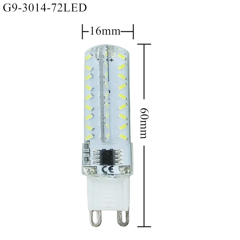 Силиконовые лампы G9 E14 SMD 3014 72 LED 7W с регулируемой яркостью 100 шт. | Лампы и освещение