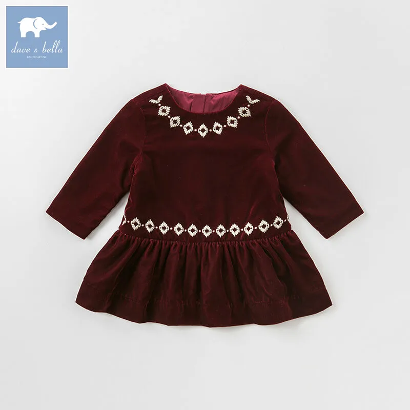 dave bella autumn baby Princess dress girls A-line children party wedding clothing infant toddler clothes | Детская одежда и обувь