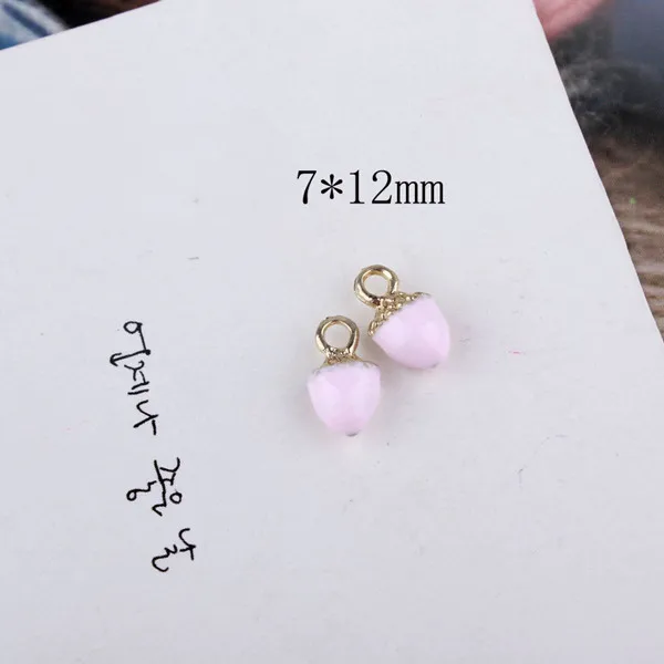 pink 10 шт 7x12 мм Эмаль сосновый конус Шарм для изготовления ювелирных изделий Модные серьги кулон модные подвески - Окраска металла: pink