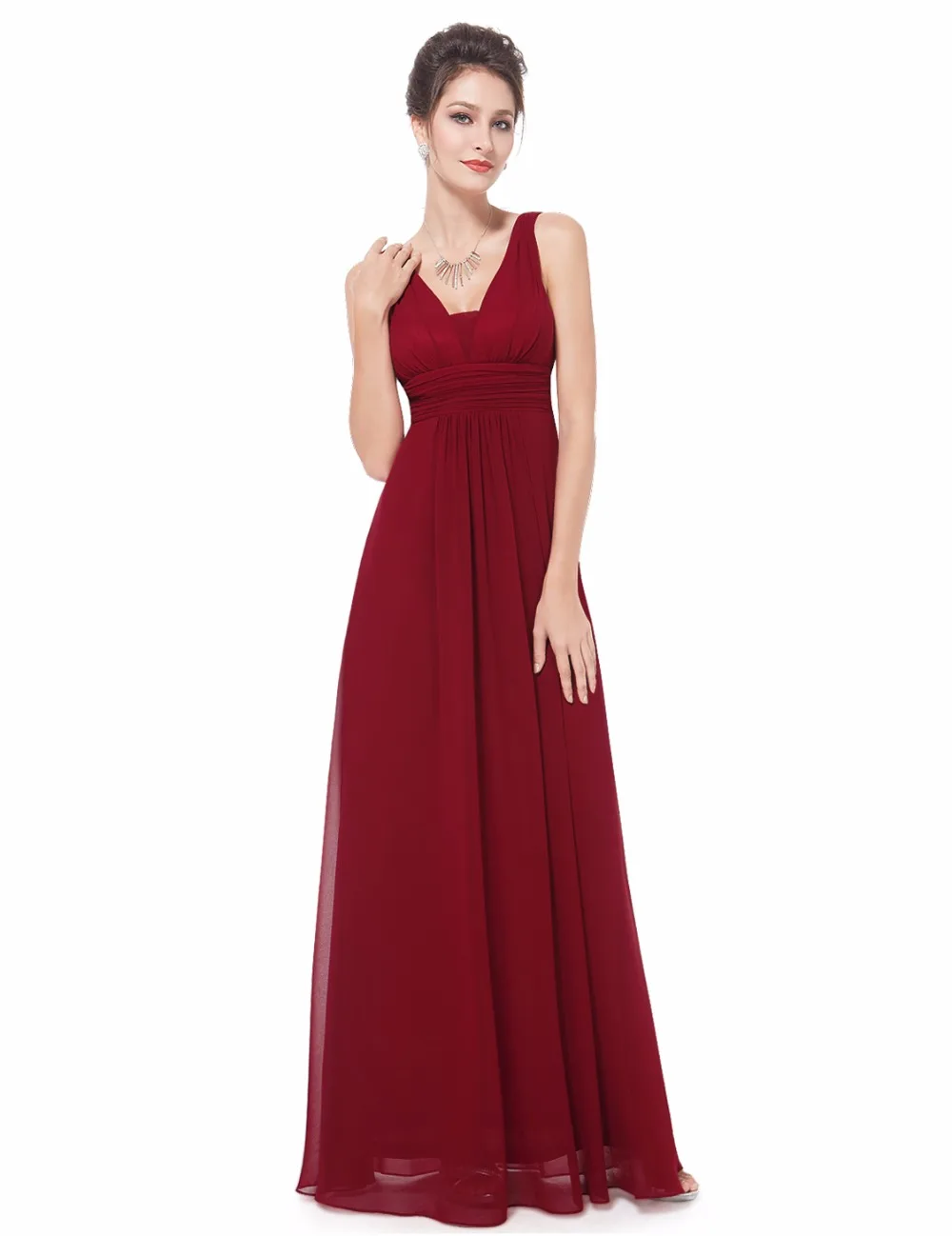 Robe De Soiree вечерние платья Ever Pretty EB20118 элегантные длинные свадебные вечерние платья с глубоким v-образным вырезом и рюшами