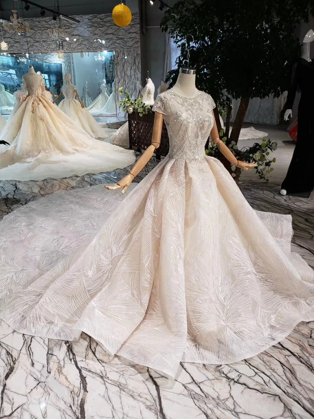 WONDMOND халат de mariée 2019 O бальное платье с круглым вырезом ручной работы свадебные