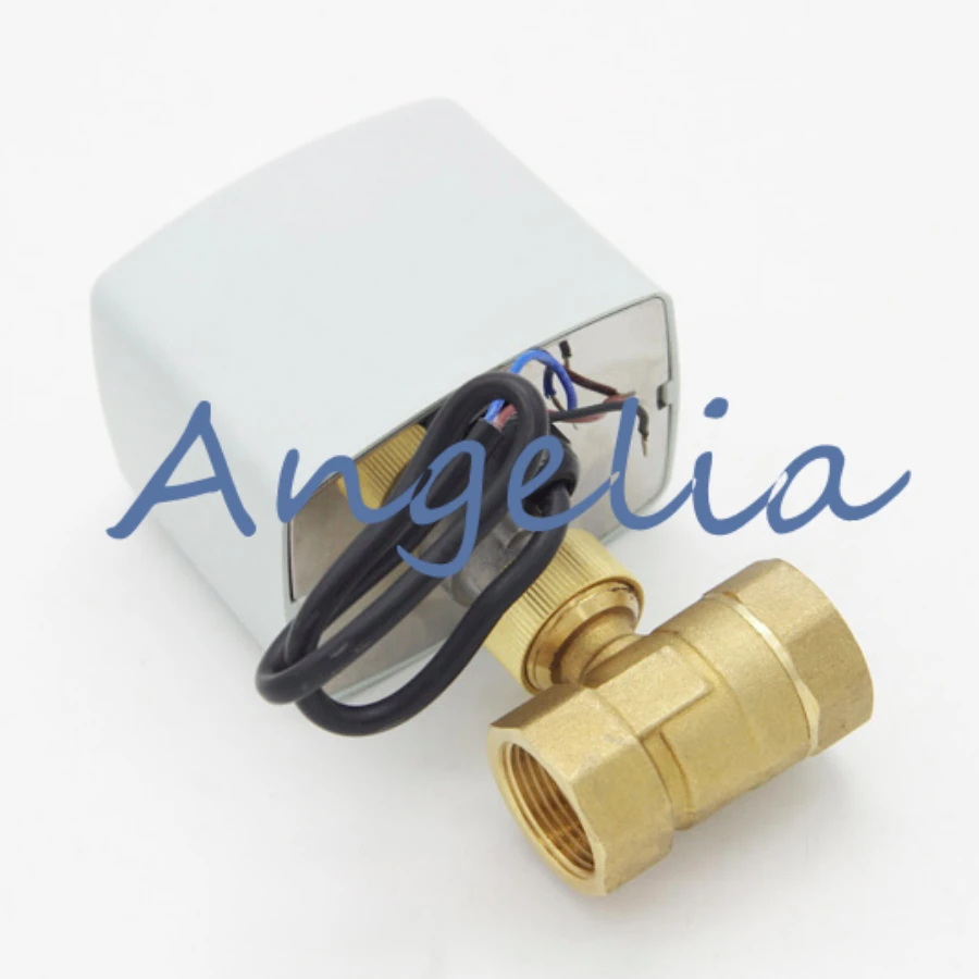 AC220V DN15 G1/2 &quotBSP латунный 2 ходовой трехпроводный двухканальный шаровой клапан с