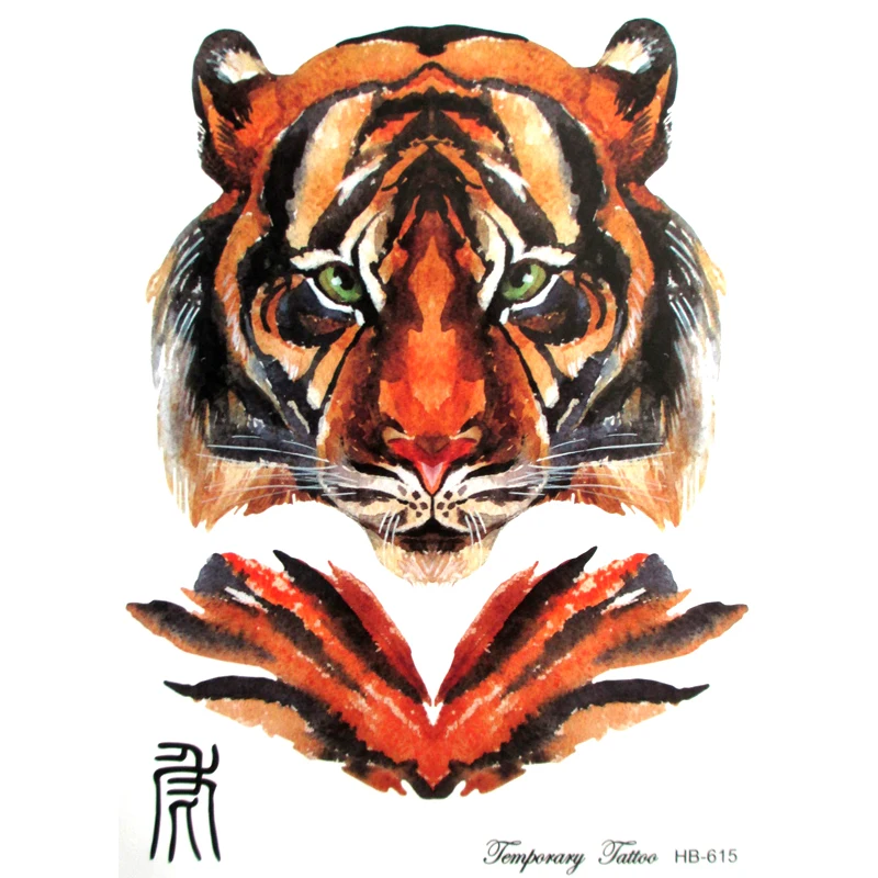 3d Тигр водонепроницаемый временный стикер татуировки дизайн зодиака флэш