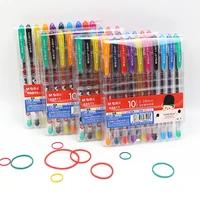 10pcsset superior quality color gel pen set glitter sketch drawing colors pen school stationery marker for kids gifts 68811