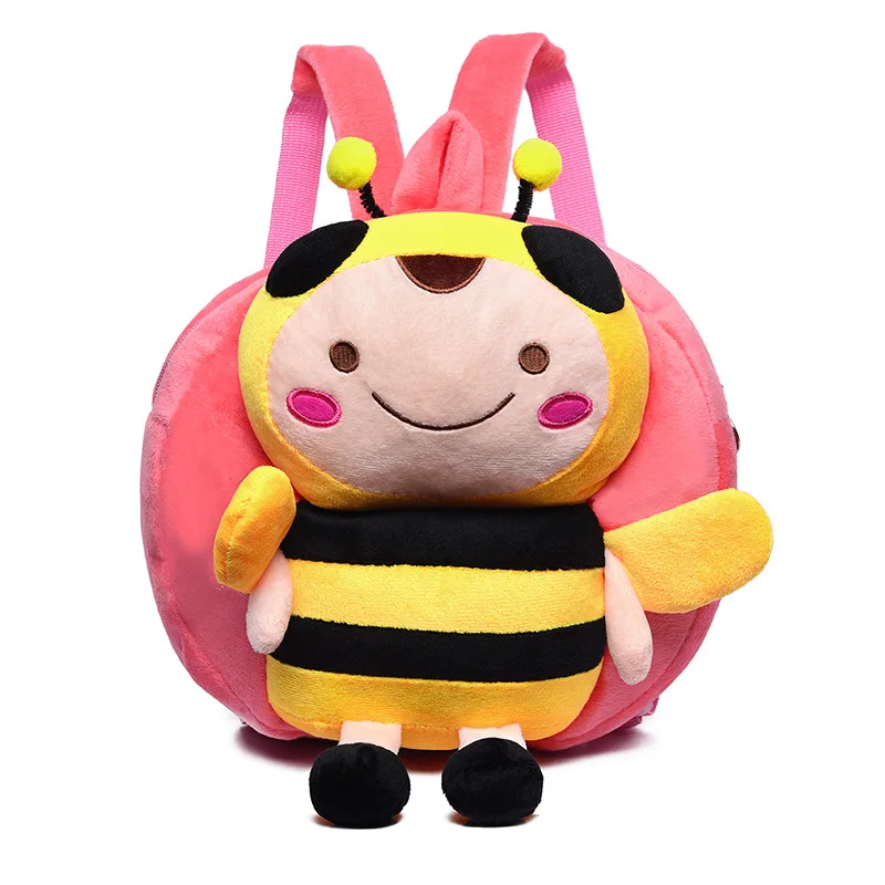 bee watermelon red Милый мультфильм детский плюшевый рюкзак игрушки чучела пчела Медведь обезьяна мини школьные сумки детские подарки мальчик девочка ребенок студенческий сумки прекрасный - Цвет: bee watermelon red