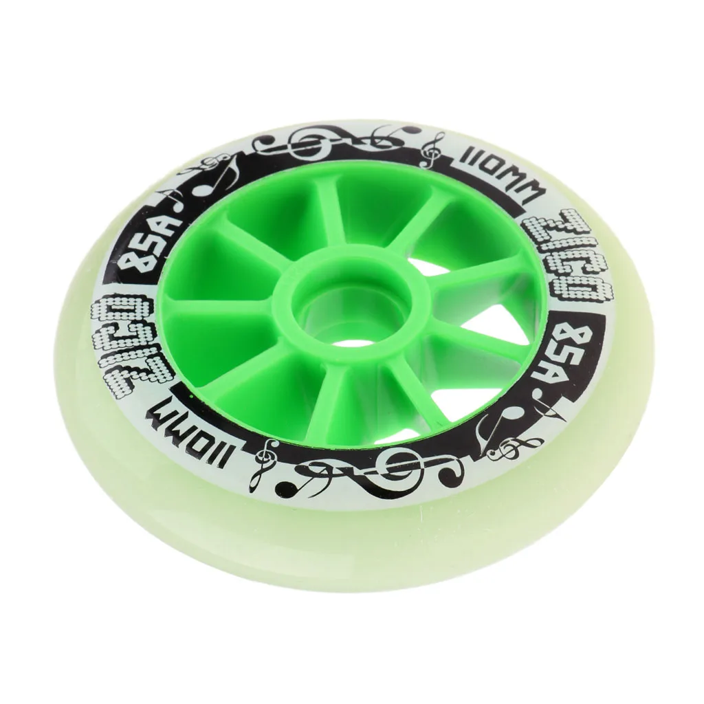 Green 110mm 4 цвета Высокое качество PU роликовые коньки запасные скоростные колеса роликовые коньки аксессуары - Цвет: Green 110mm