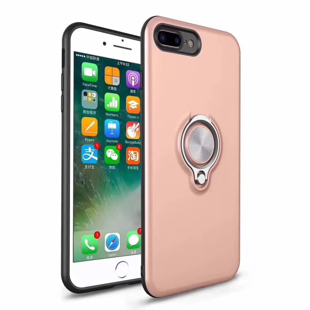 Ring Metal Case For iPhone5 6 5S 6S 7 8 PLUS X Car Holder Stand Magnetic Bracket Back Shell Samsung S7edge S8 S9 S9Plus |