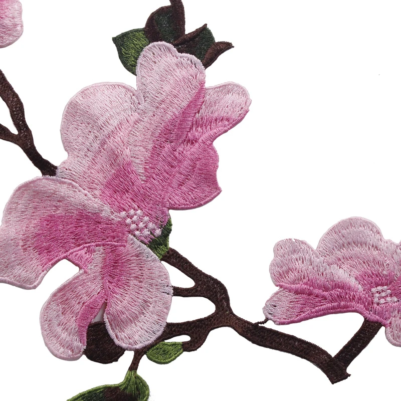 10 компл. Розовый пион длинная пара кружевная вышивка аппликация кружева гипюр