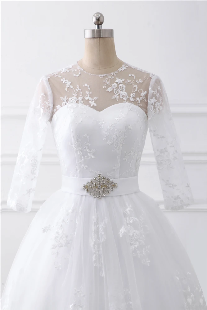 Ruthshen бальное платье Свадебные платья дешевые 3/4 рукава Кружева Тюль Vestidos De Novia винтажные белые цвета слоновой кости платья невесты