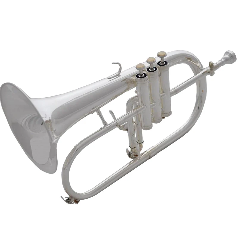 Профессиональная Серебряная пластина Bb Flugelhorn Flugel Horn MONEL valve Новый чехол|Труба| |