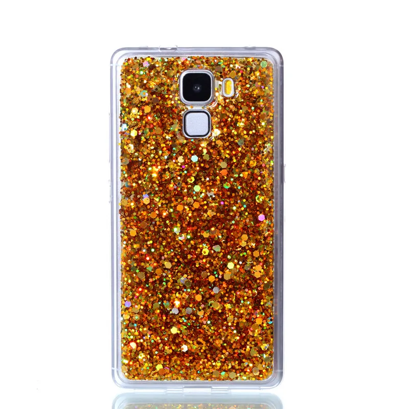 Huawei Honor 7 Honor7 Colored Shining Case Soft Silicone TPU Frame with Shiny Glitter Back Cover for 5.2inch |