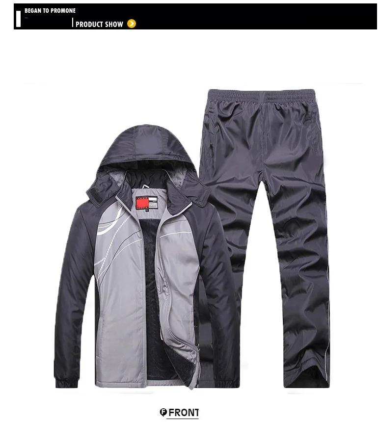 Плюс бархатный L-5XL спортивный костюм мужские комплекты зимний Кардиган ветрозащитная толстовка с капюшоном с длинным рукавом+ брюки комплекты из двух предметов повседневная мужская спортивная одежда