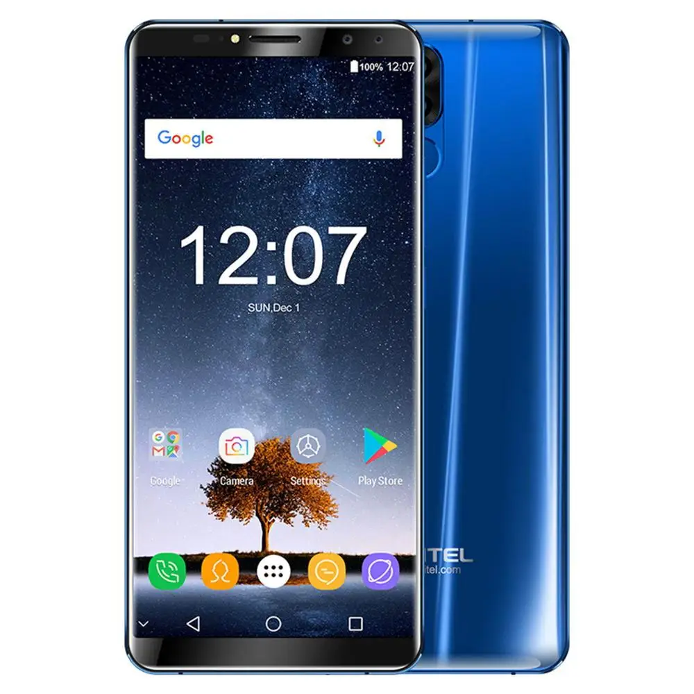 Синий Oukitel K6 6300mAh аккумулятор 6,0 ''18:9 Face ID 6 ГБ 64 Гб MT6763 восьмиядерный смартфон 4G отпечаток пальца 21 Мп+ 13 МП 4 камеры мобильный телефон - Цвет: Синий