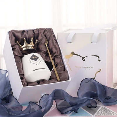With Gift box Королевская корона, Tazas De Ceramica Creativas, кофейная кружка, для офиса, леди, милая кружка, чашки и кружки, Taza Caneca - Цвет: With Gift box