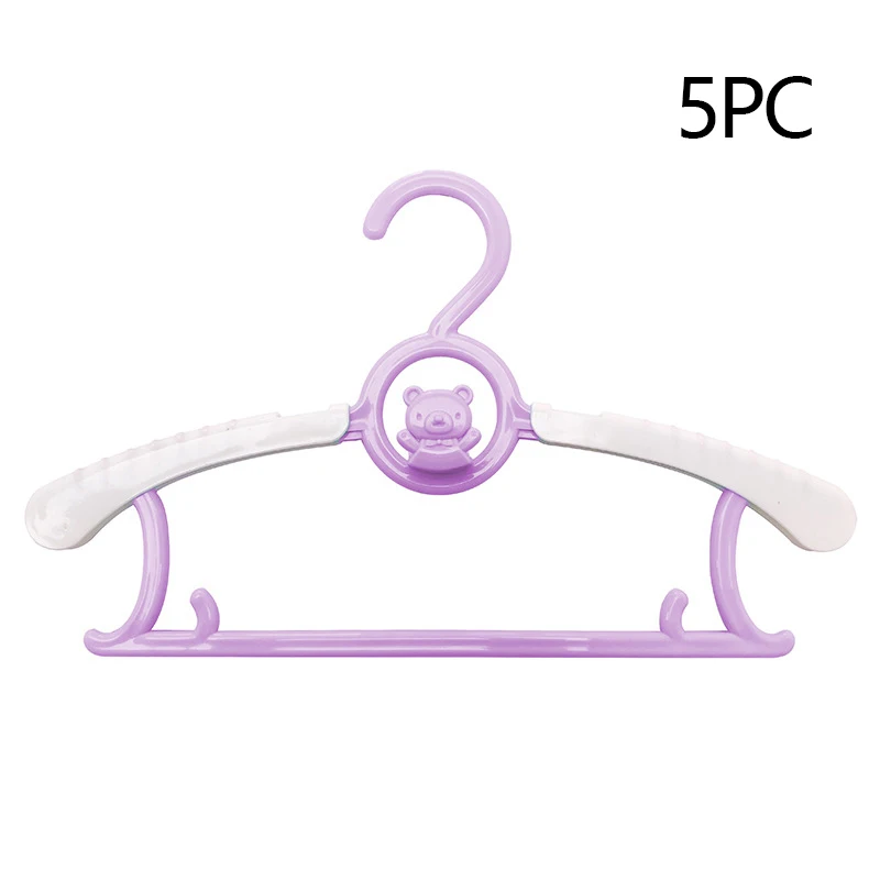 Purple-5pc 10 шт., выдвижные детские вешалки, утолщенная прочная Детская полка для одежды, детская сушилка с героями мультфильмов, не оставляющая следов, нескользящая вешалка для взрослых - Цвет: Purple-5pc