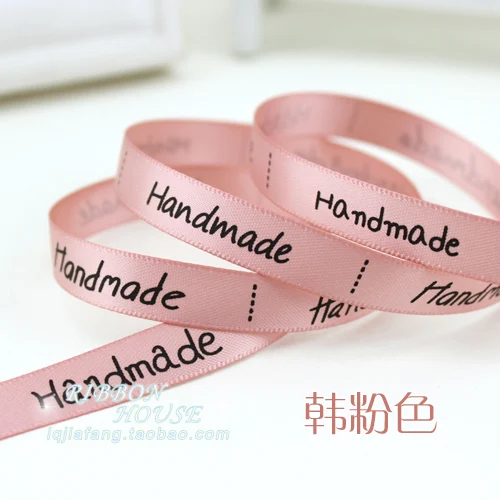 Горячая продажа 3/8 'Ƈ см бежевая&quot ручная работа &quotпечатная атласная лента