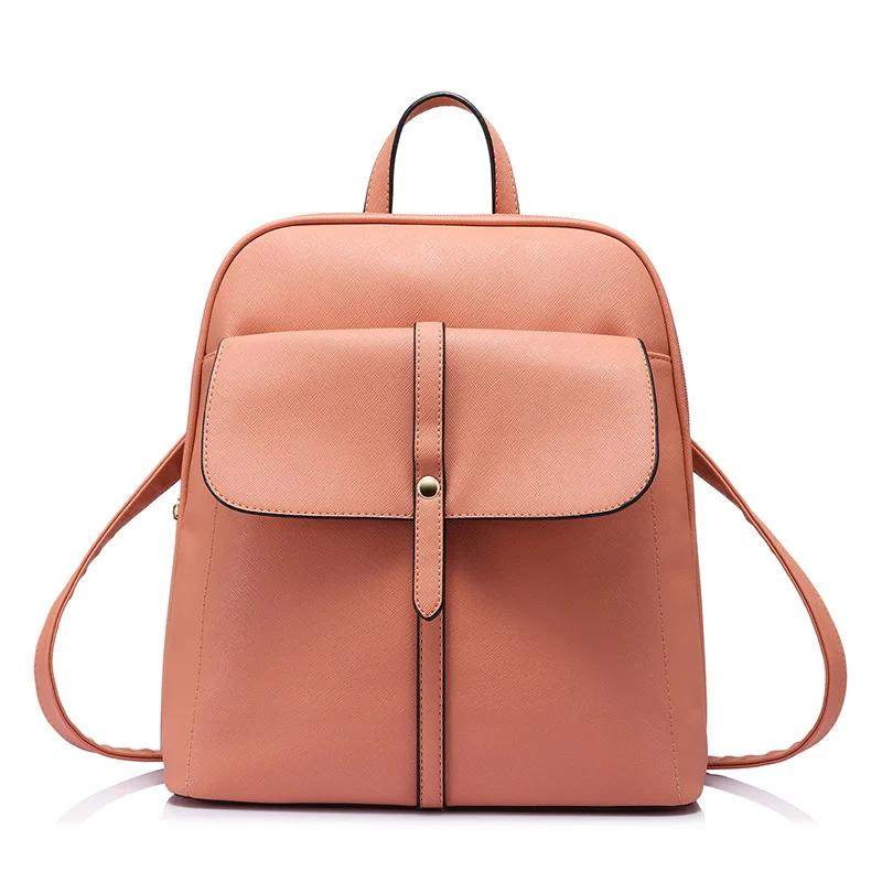 Coral Женский небольшой рюкзак LOVEVOOK, школьный портфель для девочек подростков, дамский коралловый рюкзак на молнии для лета, изготовлен из искусственной кожи - Цвет: Coral
