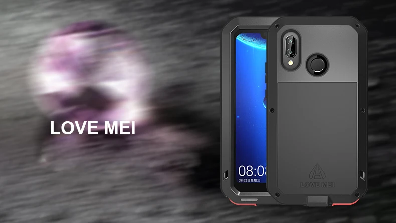 Чехол Love Mei Armor для huawei P20 Lite P20 Pro противоударный алюминиевый металлический чехол для huawei P20 закаленное стекло полная защита