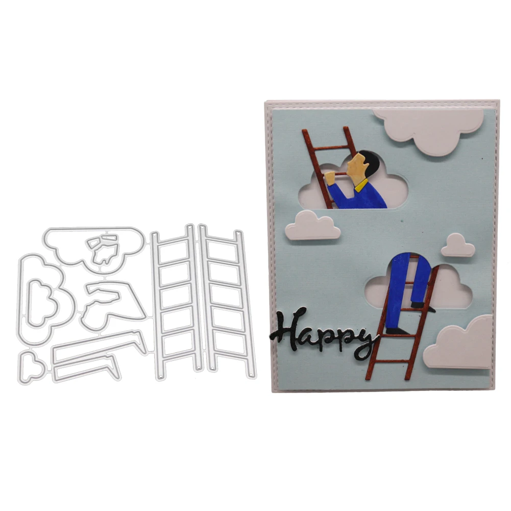 ladder cloud man Metal Cutting Dies Hollow Scrapbooking & Stamping Craft Cuts Creat Handmade Paper Card Stencil | Дом и сад