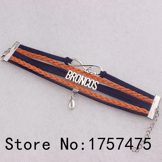 TDIYJ Seahawks Broncos Многослойные плетеные кожаные браслеты с подвесками для женщин Мода
