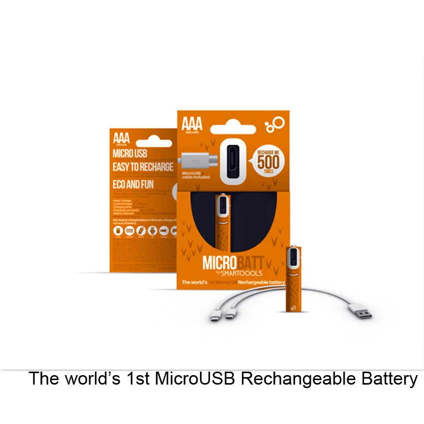 Первый в мире SMARTOOOLS Батареи 2 шт./lot1.2V AAA Micro USB Аккумуляторная Батарея Литиевая Для