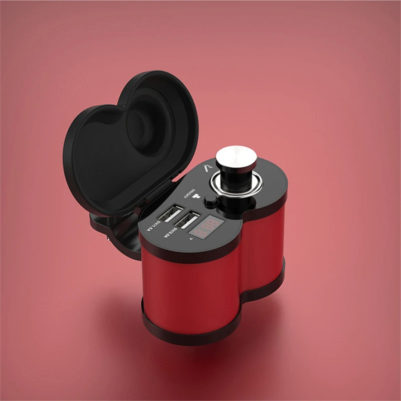 QC 3,0 Быстрая зарядка 5 в 3.0A/1.5A двойной USB прикуриватель для мотоцикла USB зарядное устройство с Вольтметр Отображение времени с вкл/выкл Swith