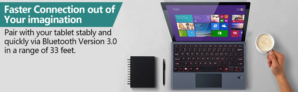 Беспроводная bluetooth-клавиатура с подсветкой для microsoft Surface Pro 6 Pro 5 Pro 4 Pro 3, Bluetooth клавиатура для планшета