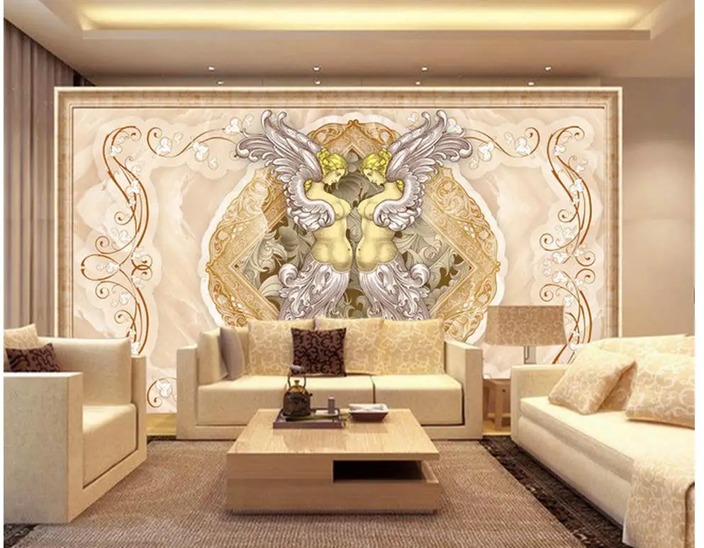 Обои 3d под заказ для ванной комнаты Классические Элегантные мраморные обои с