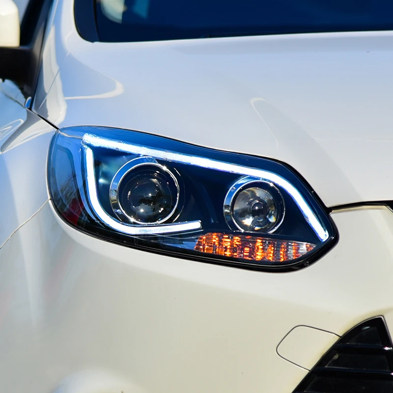 Автомобильный Стайлинг для Фар Ford Focus 2012-2014 Focus 3 светодиодный ные фары DRL Hid фары ангельский глаз биксеноновый луч аксессуары