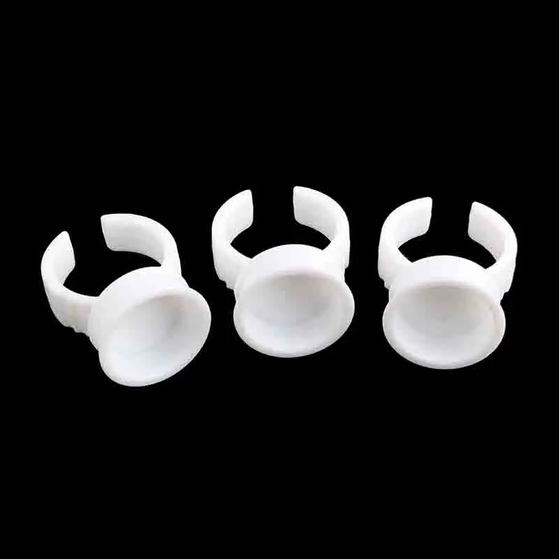 

100pcs Medium Wholesale Plastic White Tattoo Ink Ring For Eyebrow Permanent Makeup Medium Size Tattoo Ink Holders Tattoo Supplie